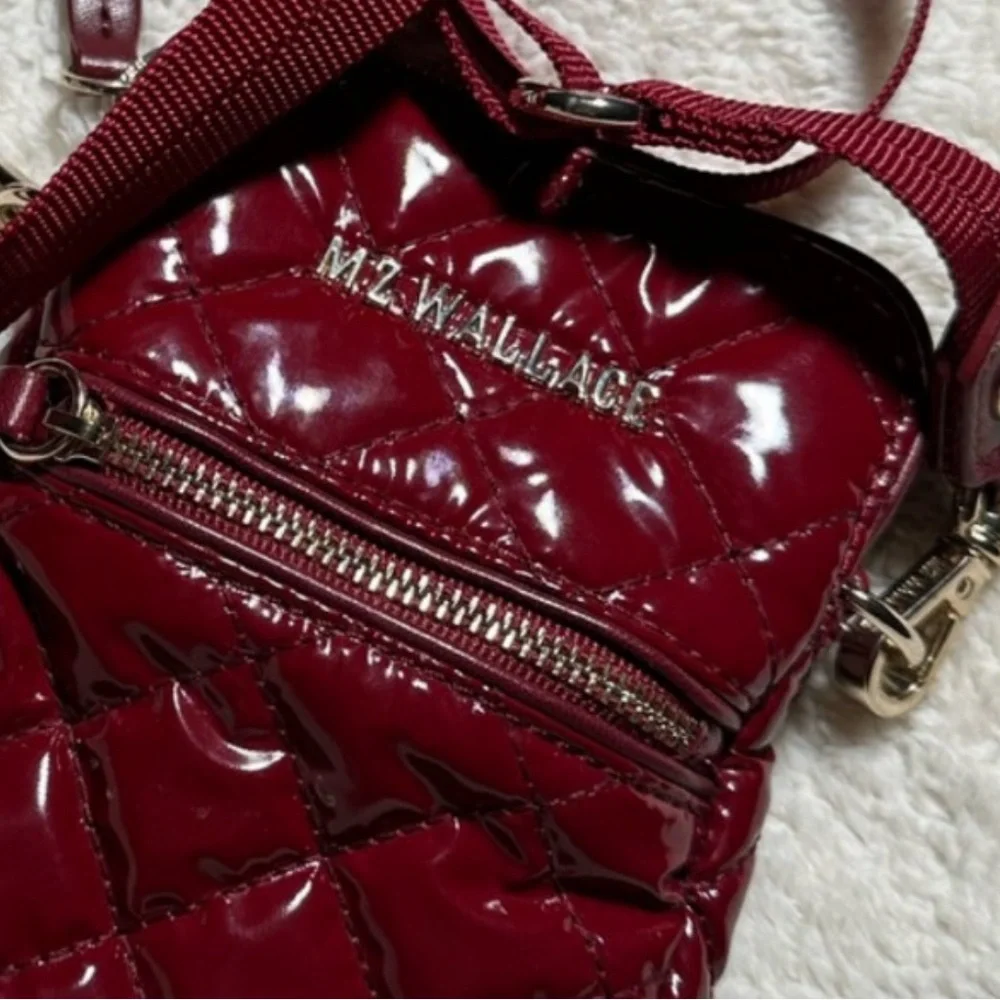 MZ Wallace Quilted Micro Crosby Crossbody Bag in Port Lacquer /Gold - Picture 10 of 11